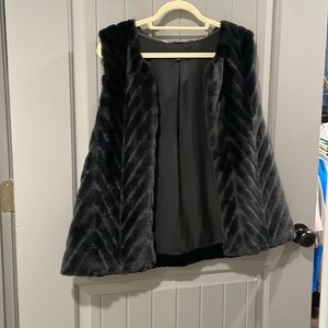 Black fuzzy vest